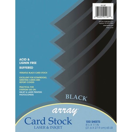 PACON Cardstock, Array, Black, 100Sh Pk PAC101187